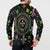 Mardi Gras Fleur De Lis Button Sweatshirt With Round Carnival Beads