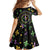 Mardi Gras Fleur De Lis Kid Short Sleeve Dress With Round Carnival Beads - Wonder Print Shop