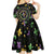 Mardi Gras Fleur De Lis Kid Short Sleeve Dress With Round Carnival Beads - Wonder Print Shop