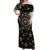 Mardi Gras Fleur De Lis Off Shoulder Maxi Dress With Round Carnival Beads - Wonder Print Shop