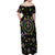 Mardi Gras Fleur De Lis Off Shoulder Maxi Dress With Round Carnival Beads - Wonder Print Shop