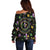 Mardi Gras Fleur De Lis Off Shoulder Sweater With Round Carnival Beads