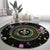 Mardi Gras Fleur De Lis Round Carpet With Round Carnival Beads - Wonder Print Shop