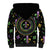 Mardi Gras Fleur De Lis Sherpa Hoodie With Round Carnival Beads - Wonder Print Shop