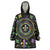 Mardi Gras Fleur De Lis Wearable Blanket Hoodie With Round Carnival Beads