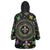 Mardi Gras Fleur De Lis Wearable Blanket Hoodie With Round Carnival Beads