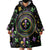 Mardi Gras Fleur De Lis Wearable Blanket Hoodie With Round Carnival Beads