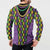 Mardi Gras Strings of Beads Button Sweatshirt