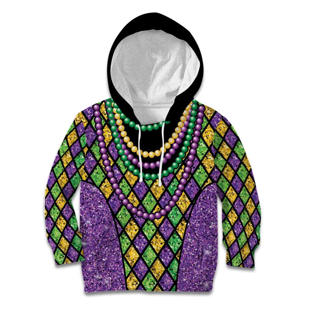 Mardi Gras Strings of Beads Kid Hoodie - Wonder Print Shop