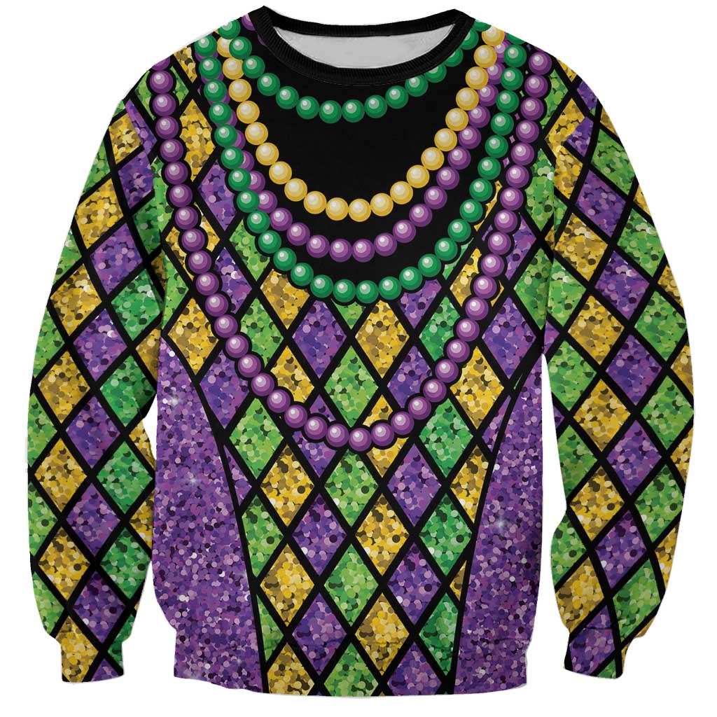 Mardi Gras Strings of Beads Sweatshirt - Wonder Print Shop