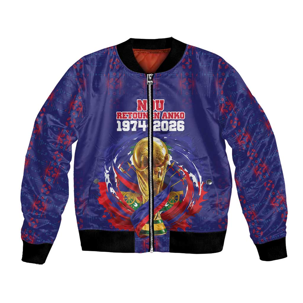 Custom Haiti Grenadye Alaso Bomber Jacket Blue Nou Retounen Anko 1974-2026 - Wonder Print Shop