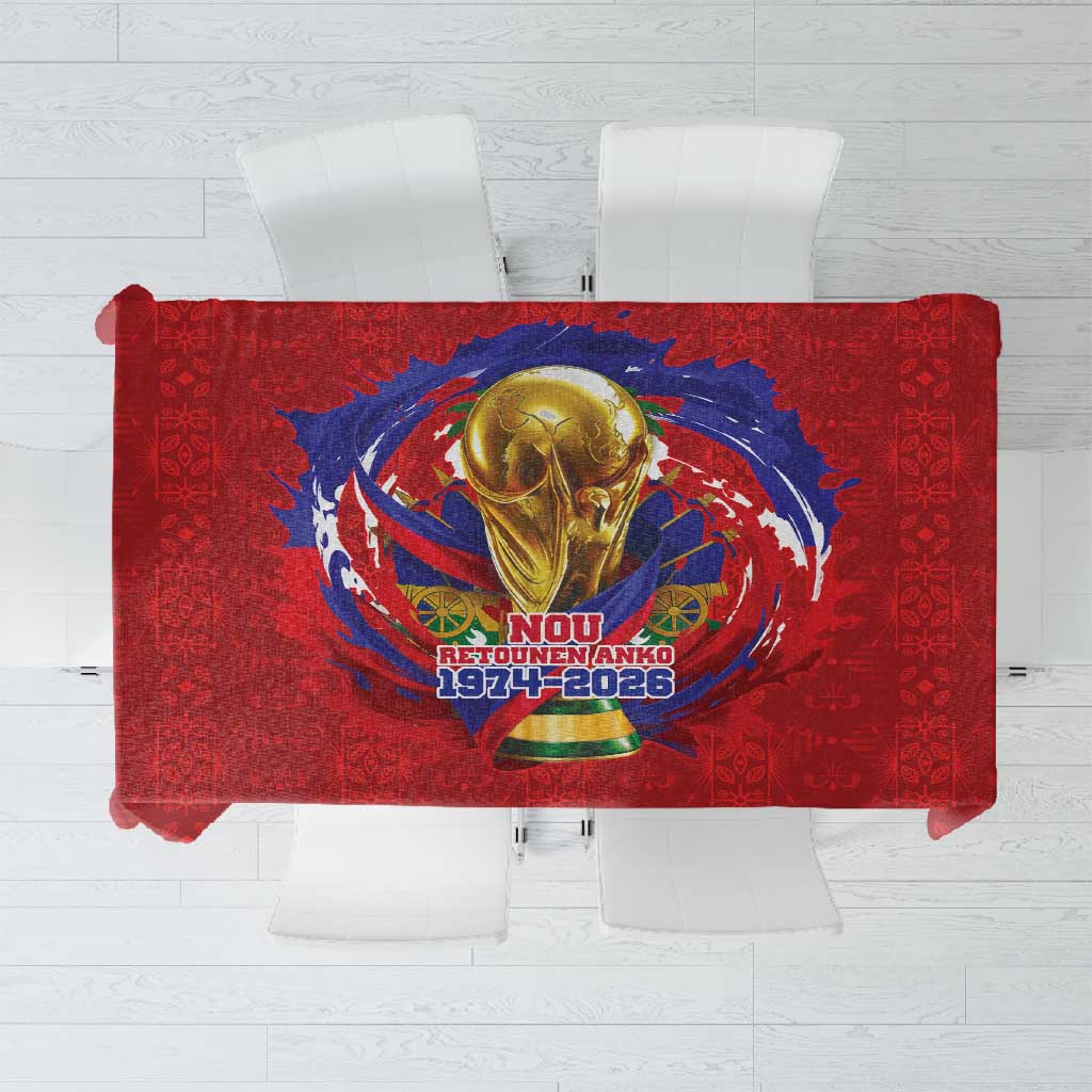 Haiti Grenadye Alaso Tablecloth Red Nou Retounen Anko 1974-2026 - Wonder Print Shop