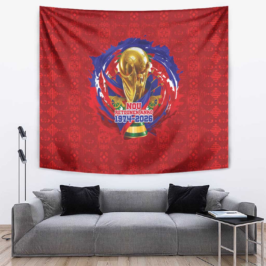 Haiti Grenadye Alaso Tapestry Red Nou Retounen Anko 1974-2026 - Wonder Print Shop