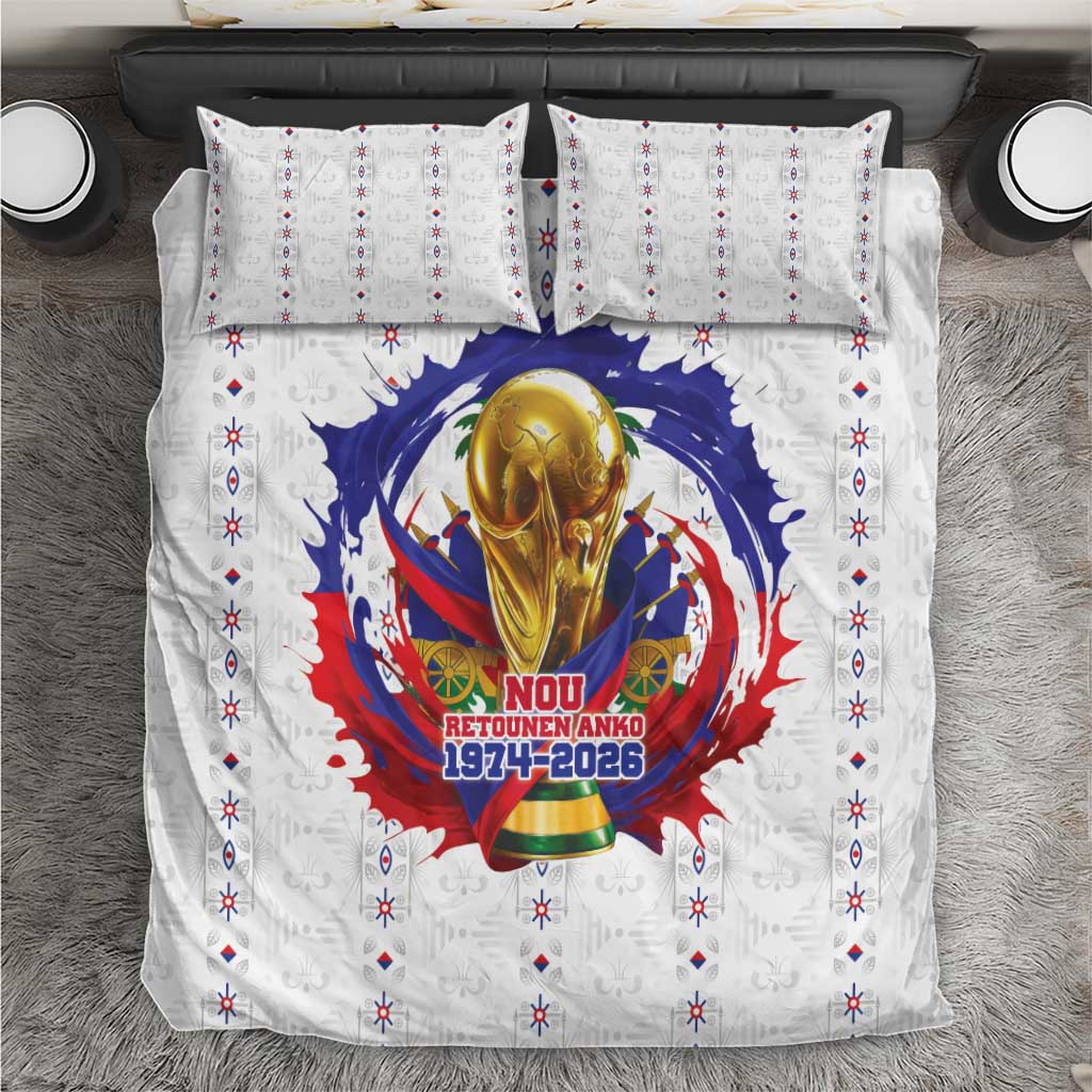 Haiti Grenadye Alaso Bedding Set White Nou Retounen Anko 1974-2026 - Wonder Print Shop