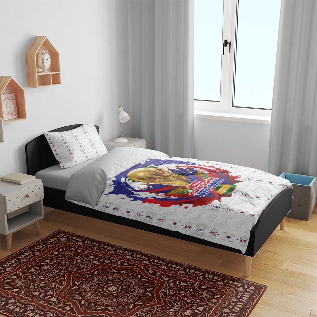 Haiti Grenadye Alaso Bedding Set White Nou Retounen Anko 1974-2026 - Wonder Print Shop