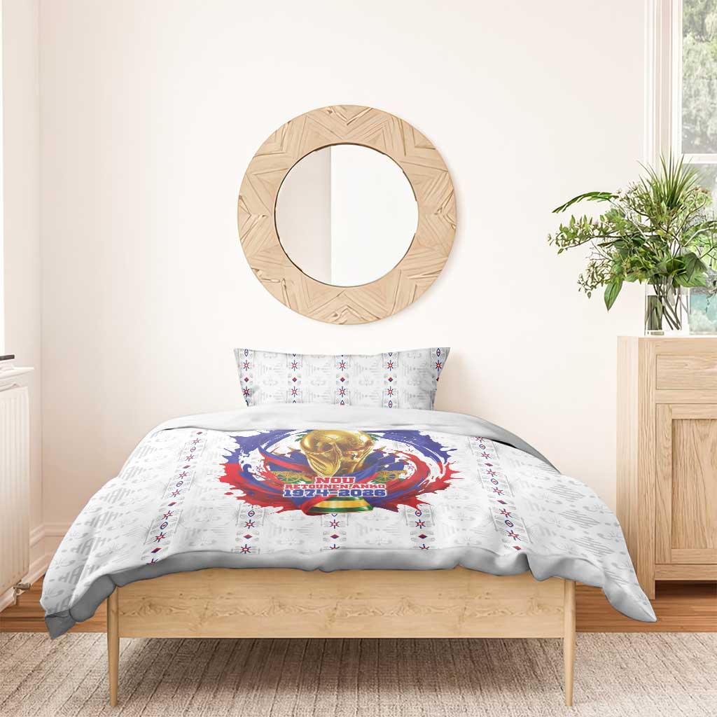 Haiti Grenadye Alaso Bedding Set White Nou Retounen Anko 1974-2026 - Wonder Print Shop