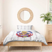 Haiti Grenadye Alaso Bedding Set White Nou Retounen Anko 1974-2026 - Wonder Print Shop
