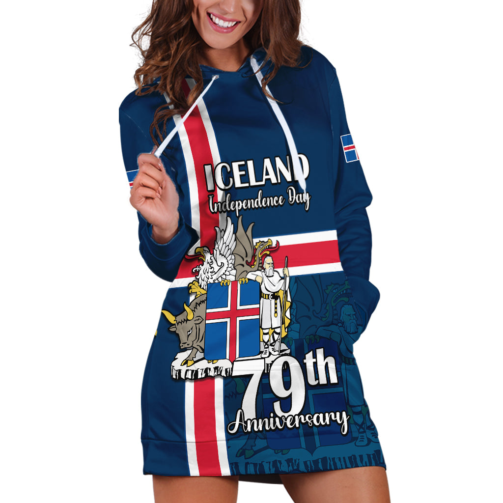 Iceland Hoodie Dress Icelandic National Day - Wonder Print Shop