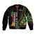 Custom Jundteenth Sleeve Zip Bomber Jacket Black Jundteenth Freedom Africa Pattern - Wonder Print Shop