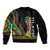 Custom Jundteenth Sleeve Zip Bomber Jacket Black Jundteenth Freedom Africa Pattern - Wonder Print Shop