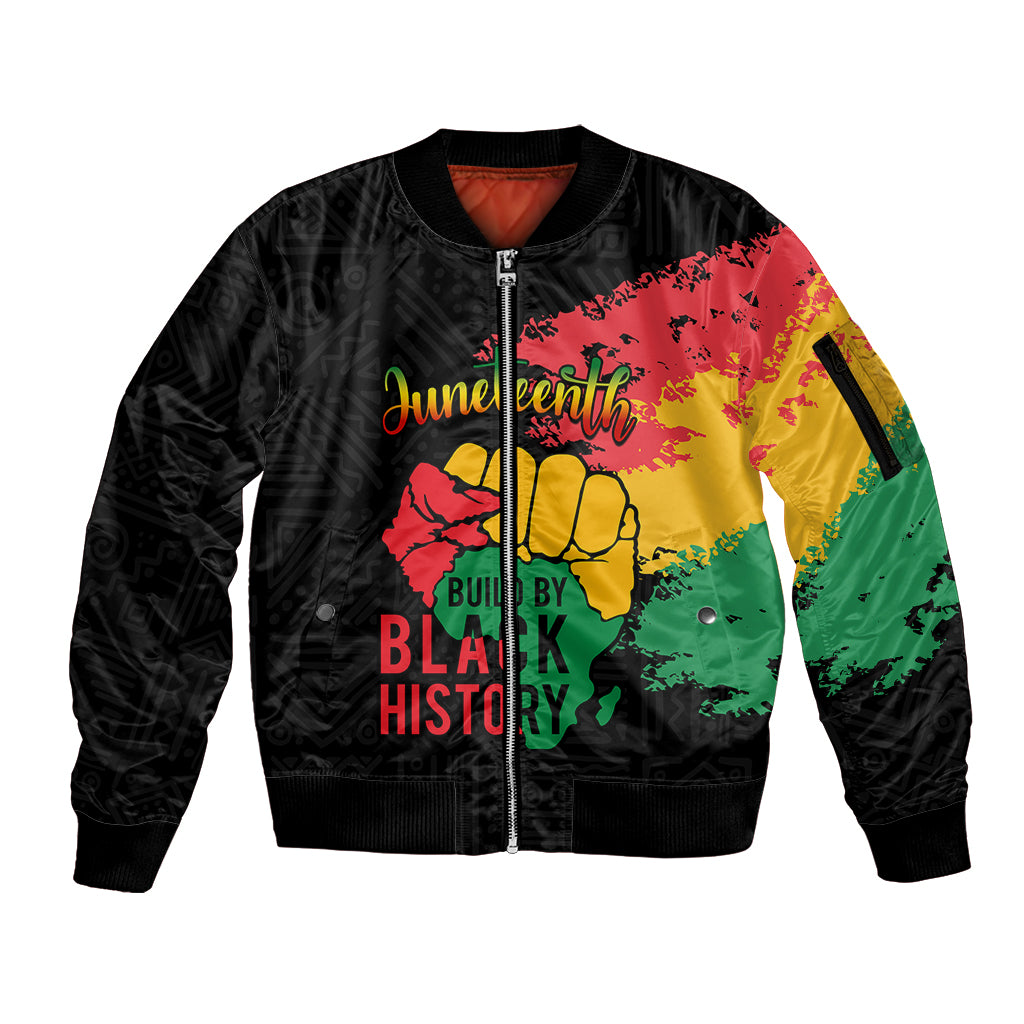 Juneteenth Sleeve Zip Bomber Jacket Black Independence Day Black History - Wonder Print Shop