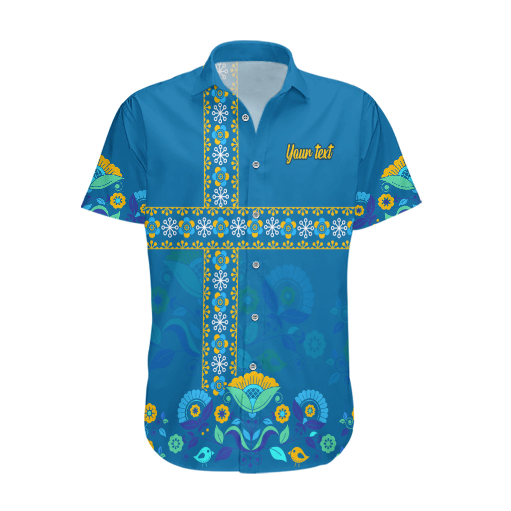 Custom Sweden Hawaiian Shirt Konungariket Sverige Scandinavian Pattern - Wonder Print Shop