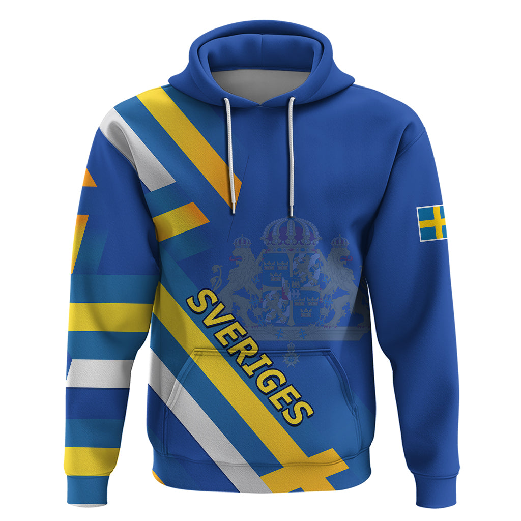 Sweden National Day Hoodie Sveriges Nationaldag Flag Style - Wonder Print Shop