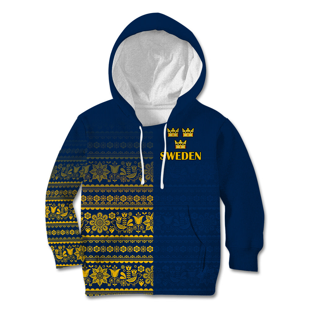 Sweden Tre Kronor Kid Hoodie Sverige With Half Scandinavian Design - Wonder Print Shop