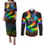 Canada LGBT History Month Couples Matching Puletasi Dress and Long Sleeve Button Shirts Hugging Rainbow Maple Leaves LT9 - Wonder Print Shop