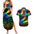 Canada LGBT History Month Couples Matching Summer Maxi Dress and Hawaiian Shirt Hugging Rainbow Maple Leaves LT9 - Wonder Print Shop