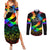 Canada LGBT History Month Couples Matching Summer Maxi Dress and Long Sleeve Button Shirts Hugging Rainbow Maple Leaves LT9 - Wonder Print Shop