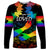 Canada LGBT History Month Long Sleeve Shirt Hugging Rainbow Maple Leaves - Wonder Print Shop