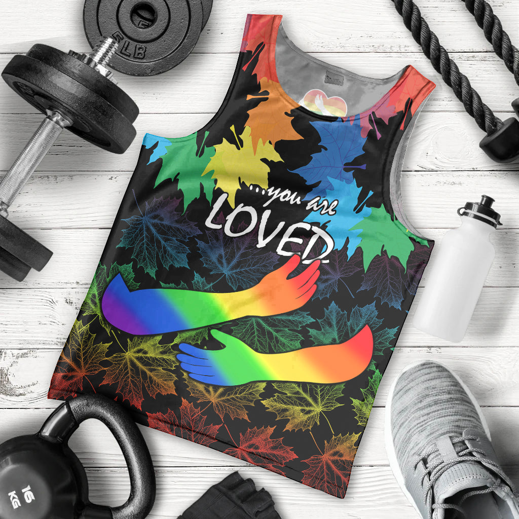 canada-lgbt-history-month-men-tank-top-hugging-rainbow-maple-leaves