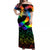 Canada LGBT History Month Off Shoulder Maxi Dress Hugging Rainbow Maple Leaves - Wonder Print Shop