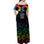 Canada LGBT History Month Off Shoulder Maxi Dress Hugging Rainbow Maple Leaves - Wonder Print Shop