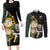 South Africa Protea and New Zealand Couples Matching Long Sleeve Bodycon Dress and Long Sleeve Button Shirts Go All Black-Springboks Rugby with Kente And Maori LT9 - Wonder Print Shop