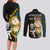 South Africa Protea and New Zealand Couples Matching Long Sleeve Bodycon Dress and Long Sleeve Button Shirts Go All Black-Springboks Rugby with Kente And Maori LT9 - Wonder Print Shop