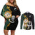 South Africa Protea and New Zealand Couples Matching Off Shoulder Short Dress and Long Sleeve Button Shirts Go All Black-Springboks Rugby with Kente And Maori LT9 - Wonder Print Shop