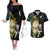 South Africa Protea and New Zealand Couples Matching Off The Shoulder Long Sleeve Dress and Hawaiian Shirt Go All Black-Springboks Rugby with Kente And Maori LT9 - Wonder Print Shop