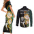 South Africa Protea and New Zealand Couples Matching Short Sleeve Bodycon Dress and Long Sleeve Button Shirts Go All Black-Springboks Rugby with Kente And Maori LT9 - Wonder Print Shop