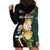 South Africa Protea and New Zealand Hoodie Dress Go All Black-Springboks Rugby with Kente And Maori - Wonder Print Shop