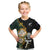 South Africa Protea and New Zealand Kid T Shirt Go All Black-Springboks Rugby with Kente And Maori - Wonder Print Shop