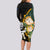 South Africa Protea and New Zealand Long Sleeve Bodycon Dress Go All Black-Springboks Rugby with Kente And Maori - Wonder Print Shop