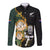 South Africa Protea and New Zealand Long Sleeve Button Shirt Go All Black-Springboks Rugby with Kente And Maori - Wonder Print Shop