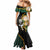 South Africa Protea and New Zealand Mermaid Dress Go All Black-Springboks Rugby with Kente And Maori - Wonder Print Shop