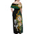 South Africa Protea and New Zealand Off Shoulder Maxi Dress Go All Black-Springboks Rugby with Kente And Maori - Wonder Print Shop