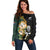 South Africa Protea and New Zealand Off Shoulder Sweater Go All Black-Springboks Rugby with Kente And Maori - Wonder Print Shop