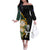 South Africa Protea and New Zealand Off The Shoulder Long Sleeve Dress Go All Black-Springboks Rugby with Kente And Maori - Wonder Print Shop