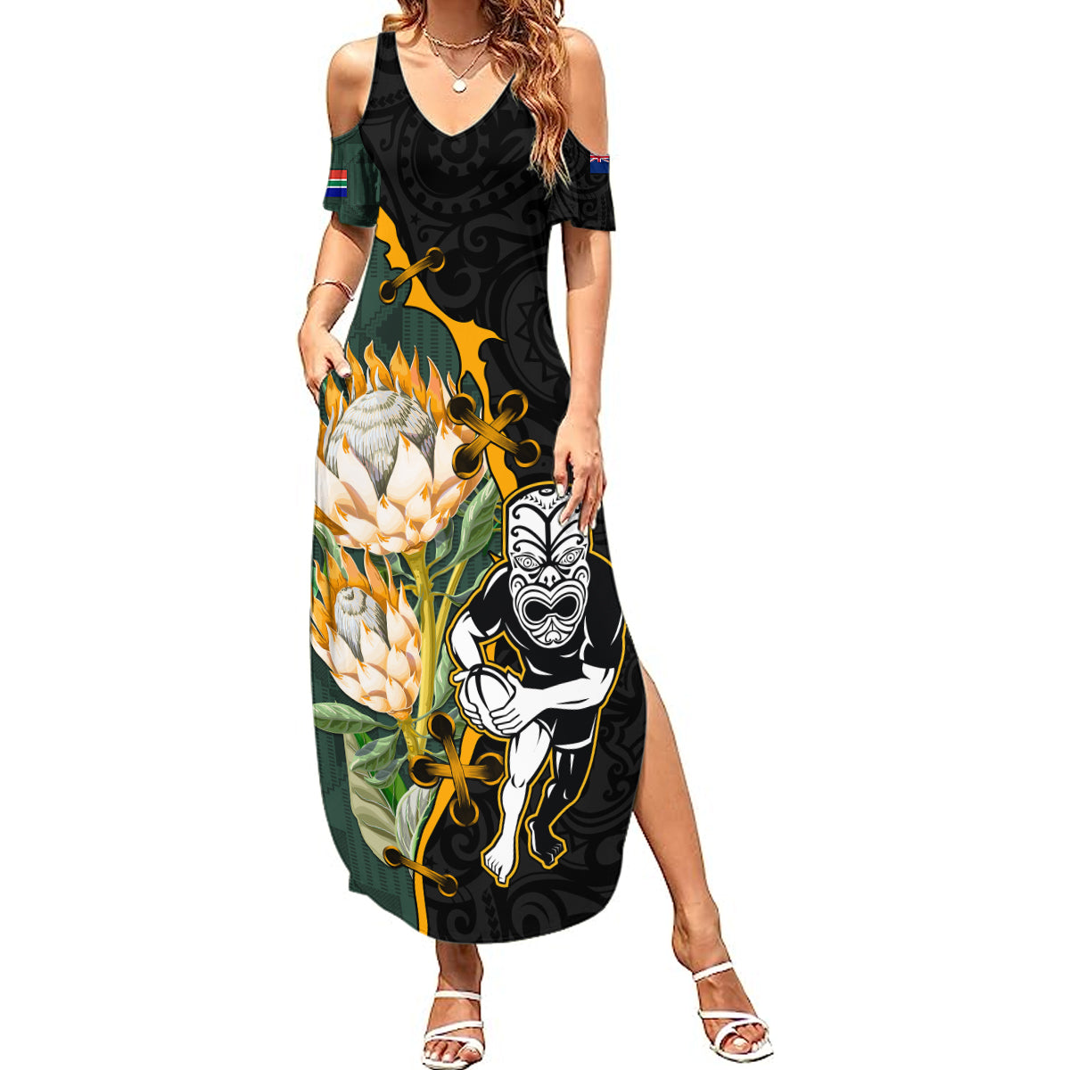 south-africa-protea-and-new-zealand-summer-maxi-dress-go-all-black-springboks-rugby-with-kente-and-maori