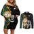 Custom South Africa Protea and New Zealand Couples Matching Off Shoulder Short Dress and Long Sleeve Button Shirts Go All Black-Springboks Rugby with Kente And Maori LT9 - Wonder Print Shop